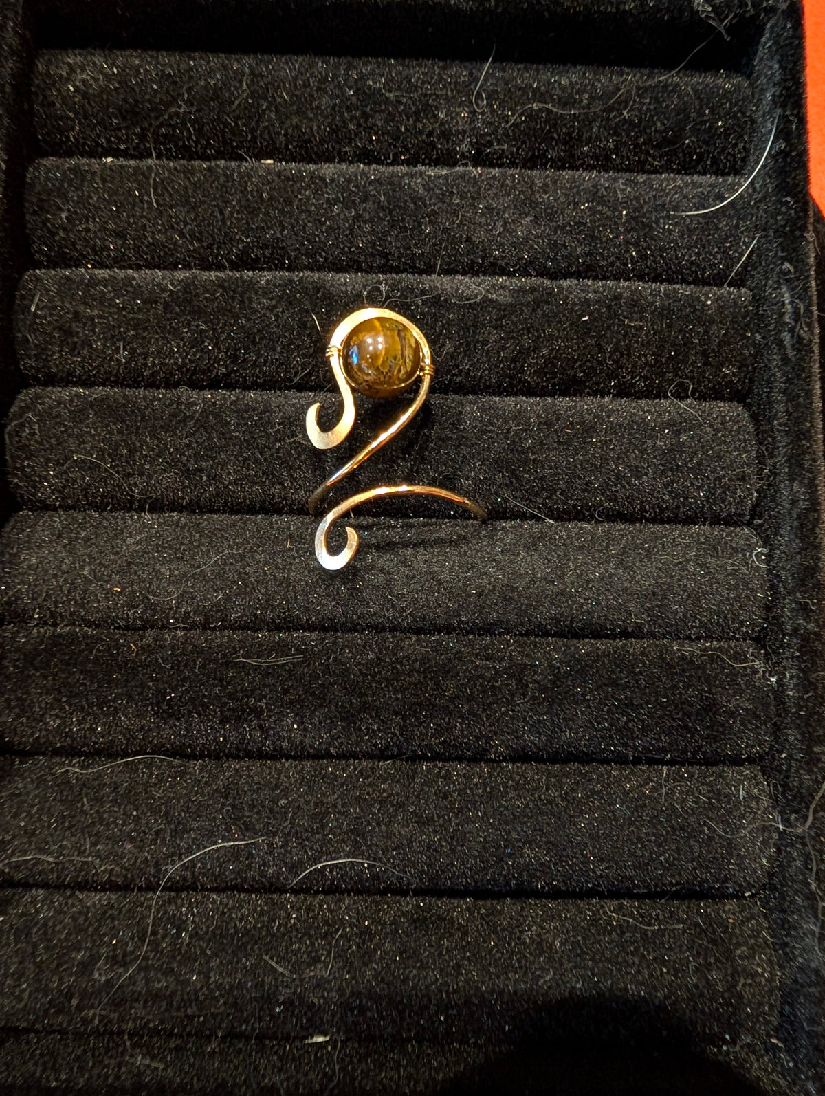 Tiger's Eye Brass Ring