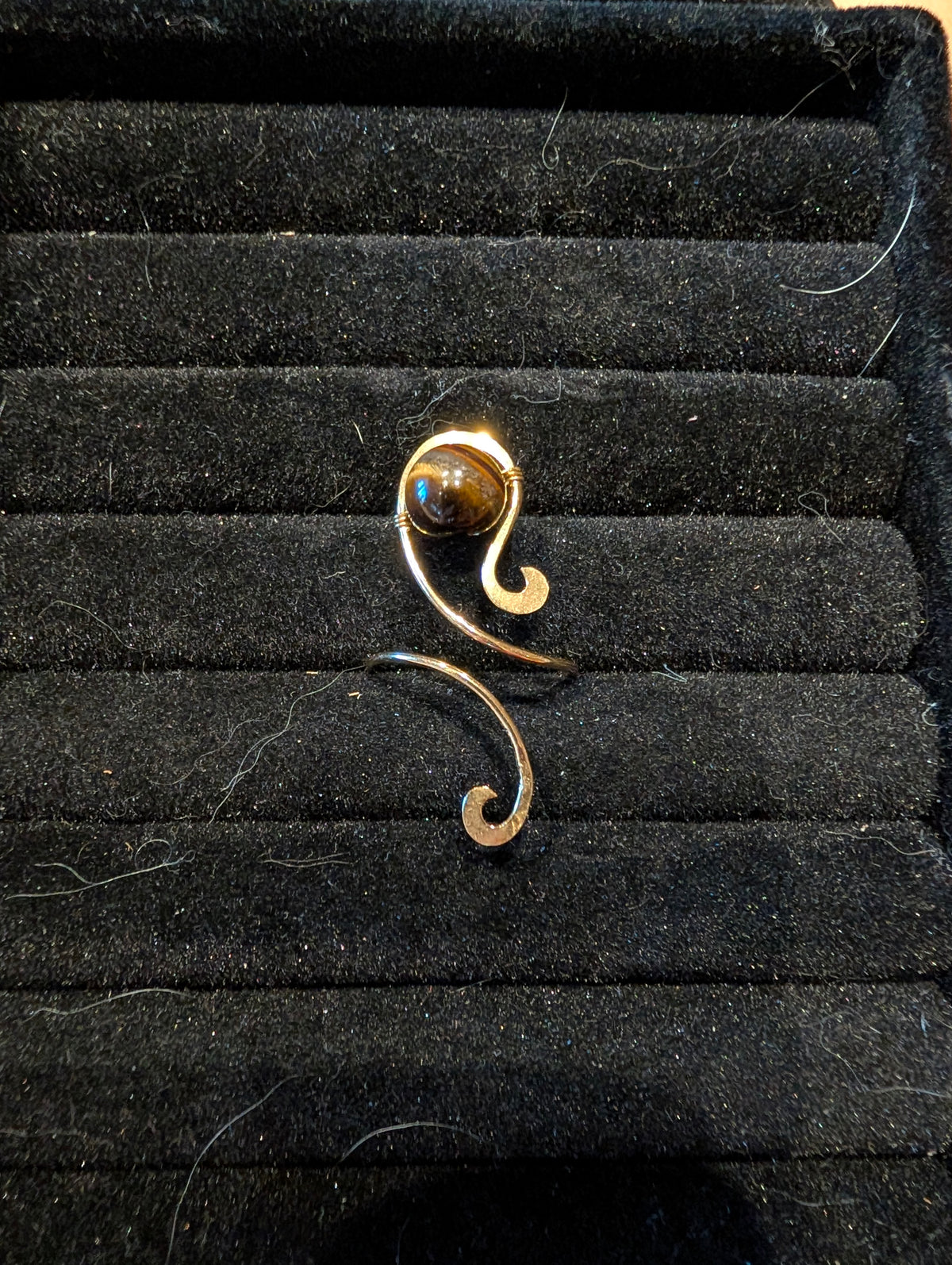 Tiger's Eye Brass Ring