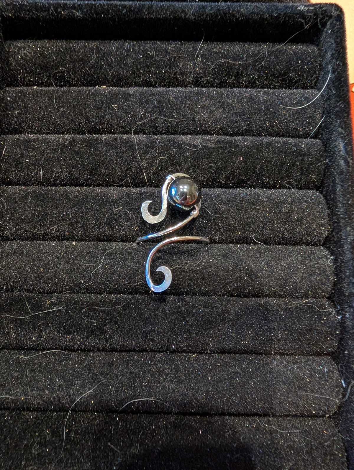 Hematite Silver-filled Ring
