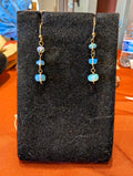 Opal Drop Brass Earrings