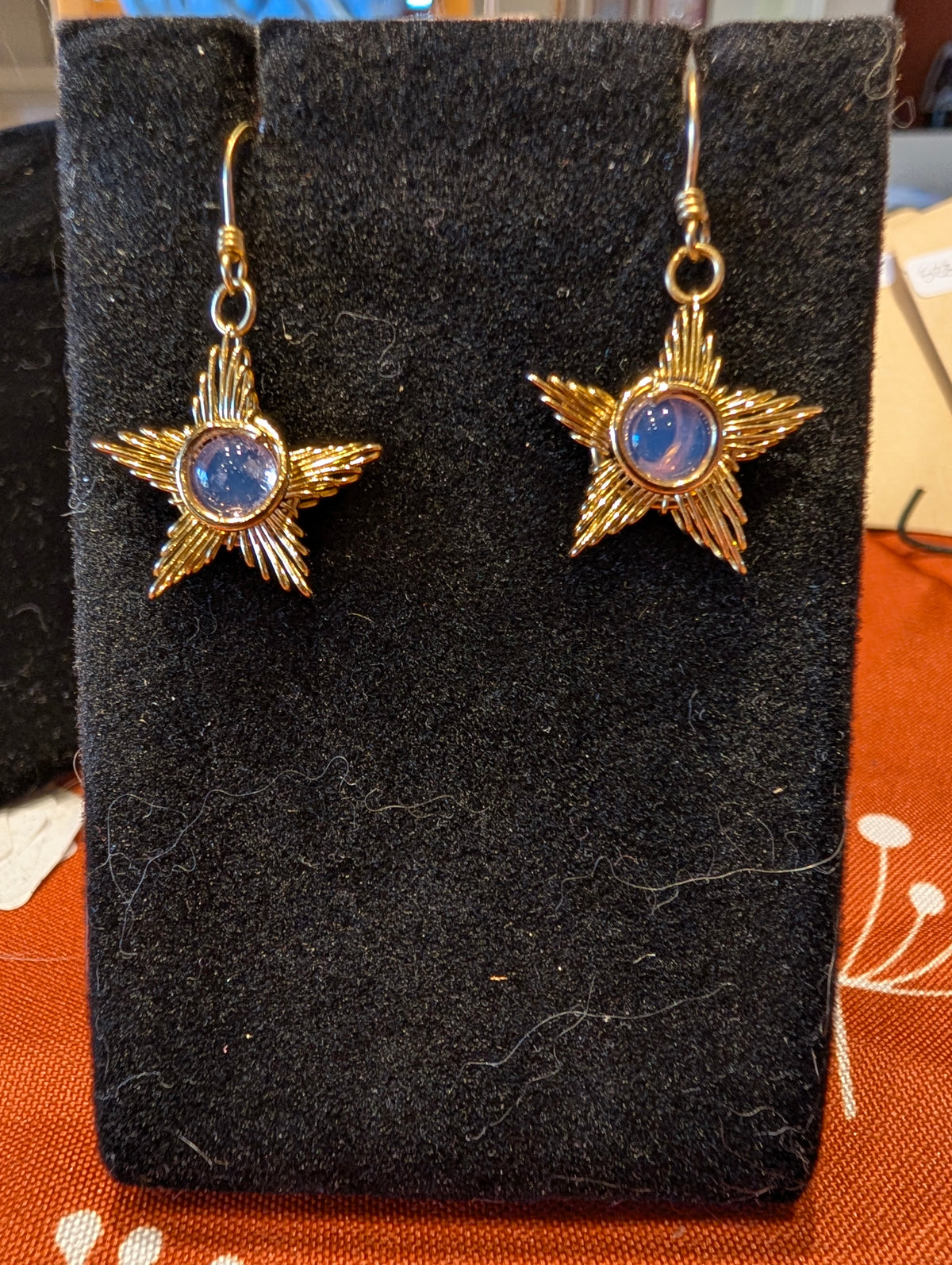 Lavender Quartz Star Charm Earrings