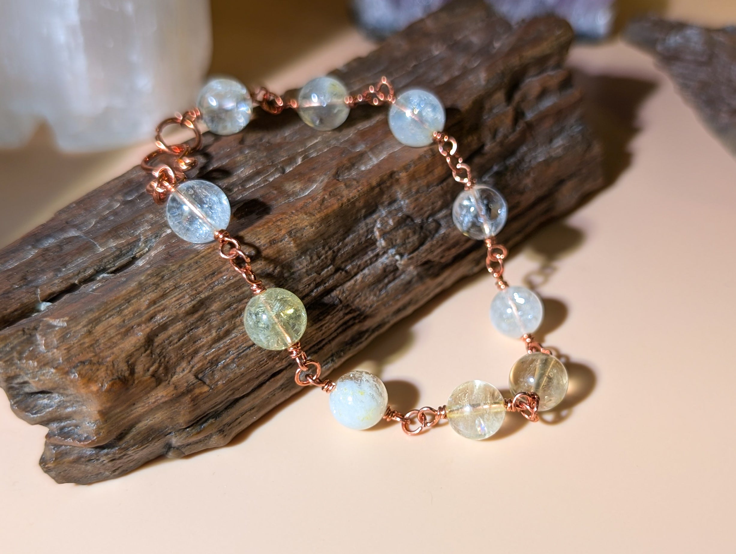 Citrine Bead Chain Bracelet