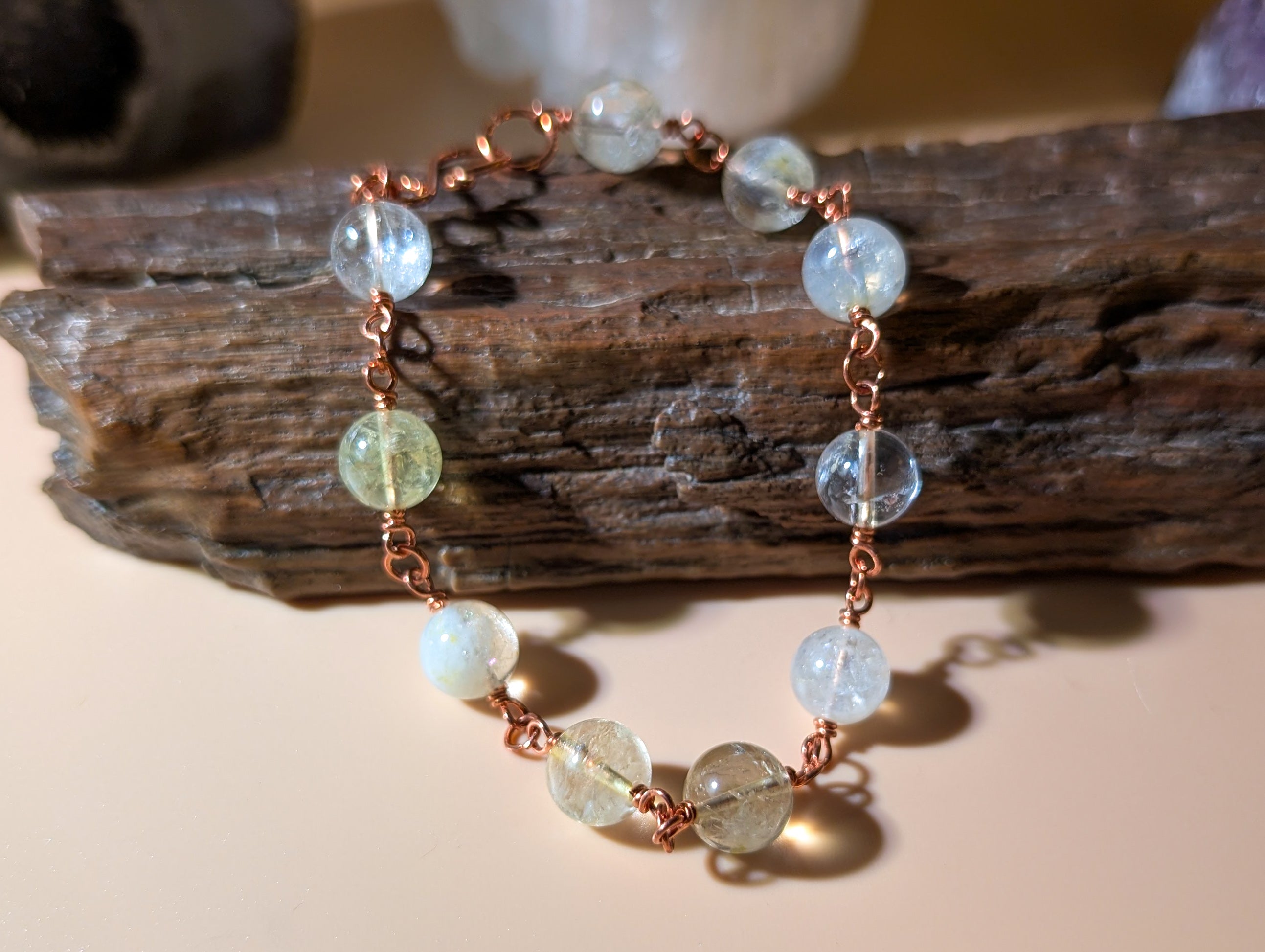 Citrine Bead Chain Bracelet