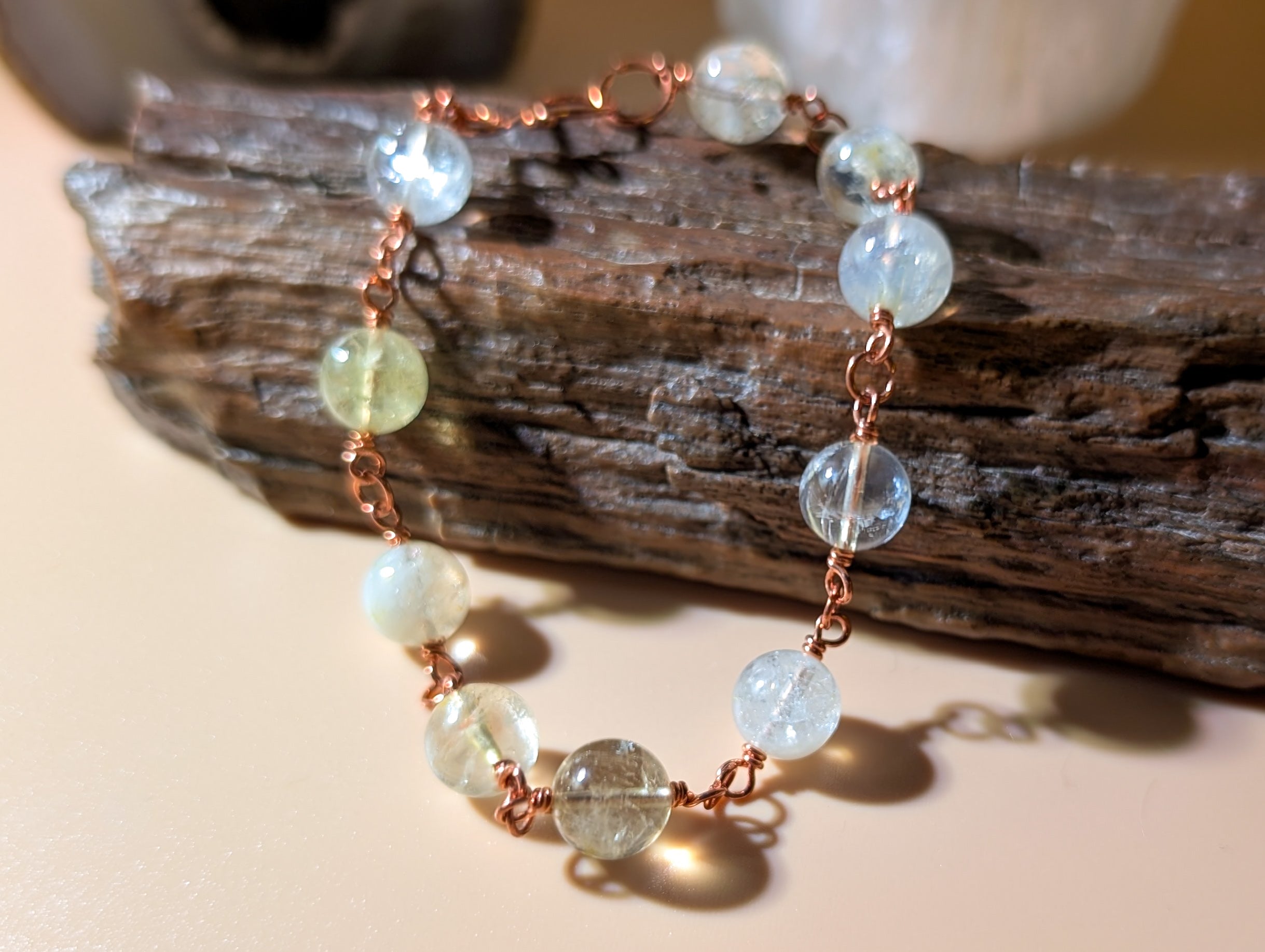 Citrine Bead Chain Bracelet