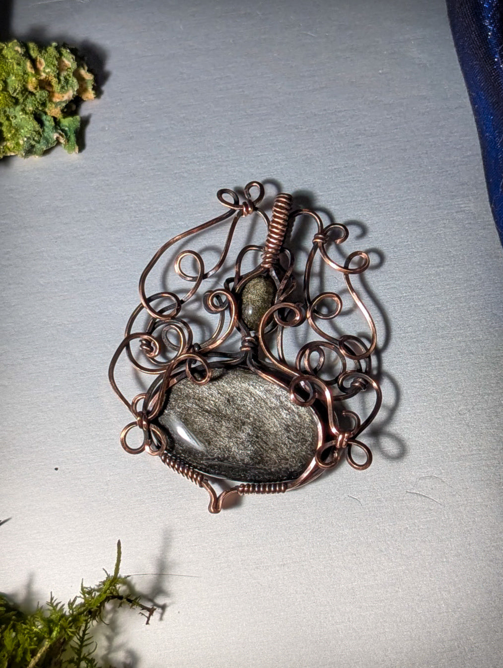 Silver Sheen Obsidian Pendant