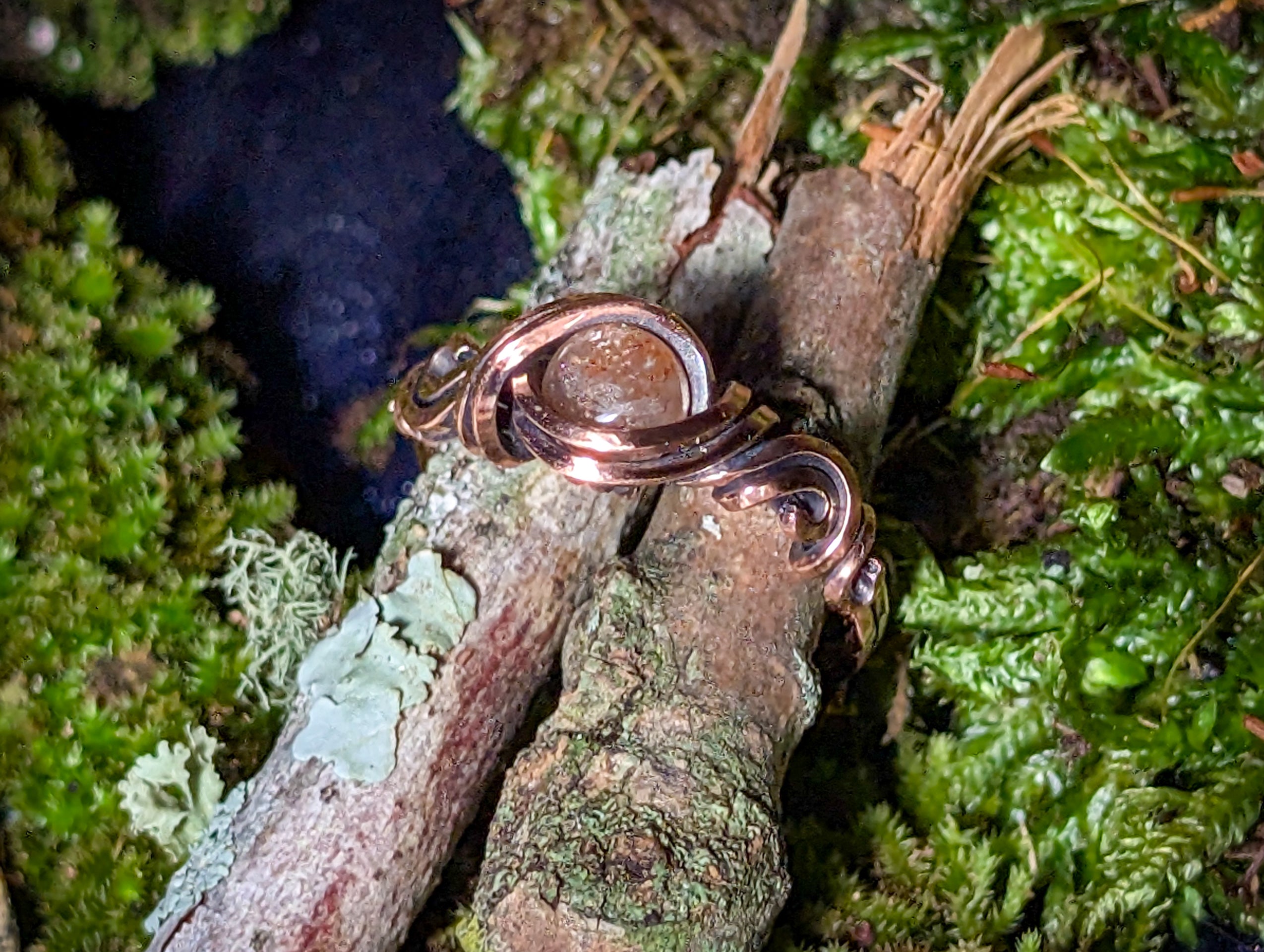 Sunstone Copper Ring