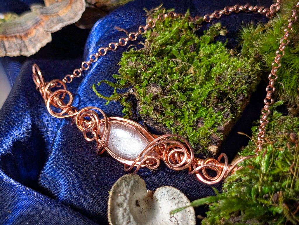 Peach Moonstone Pendant Necklace