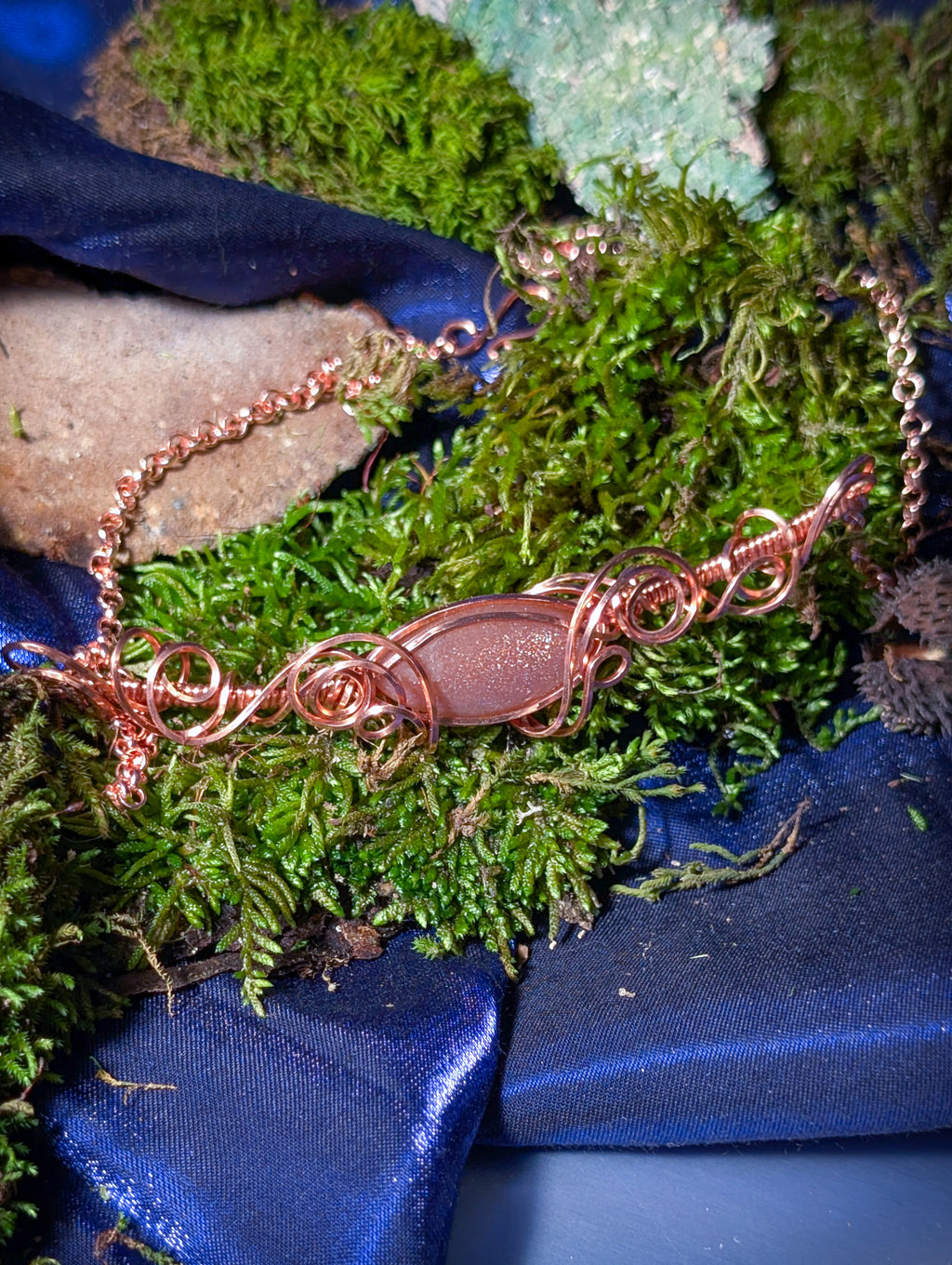 Peach Moonstone Pendant Necklace