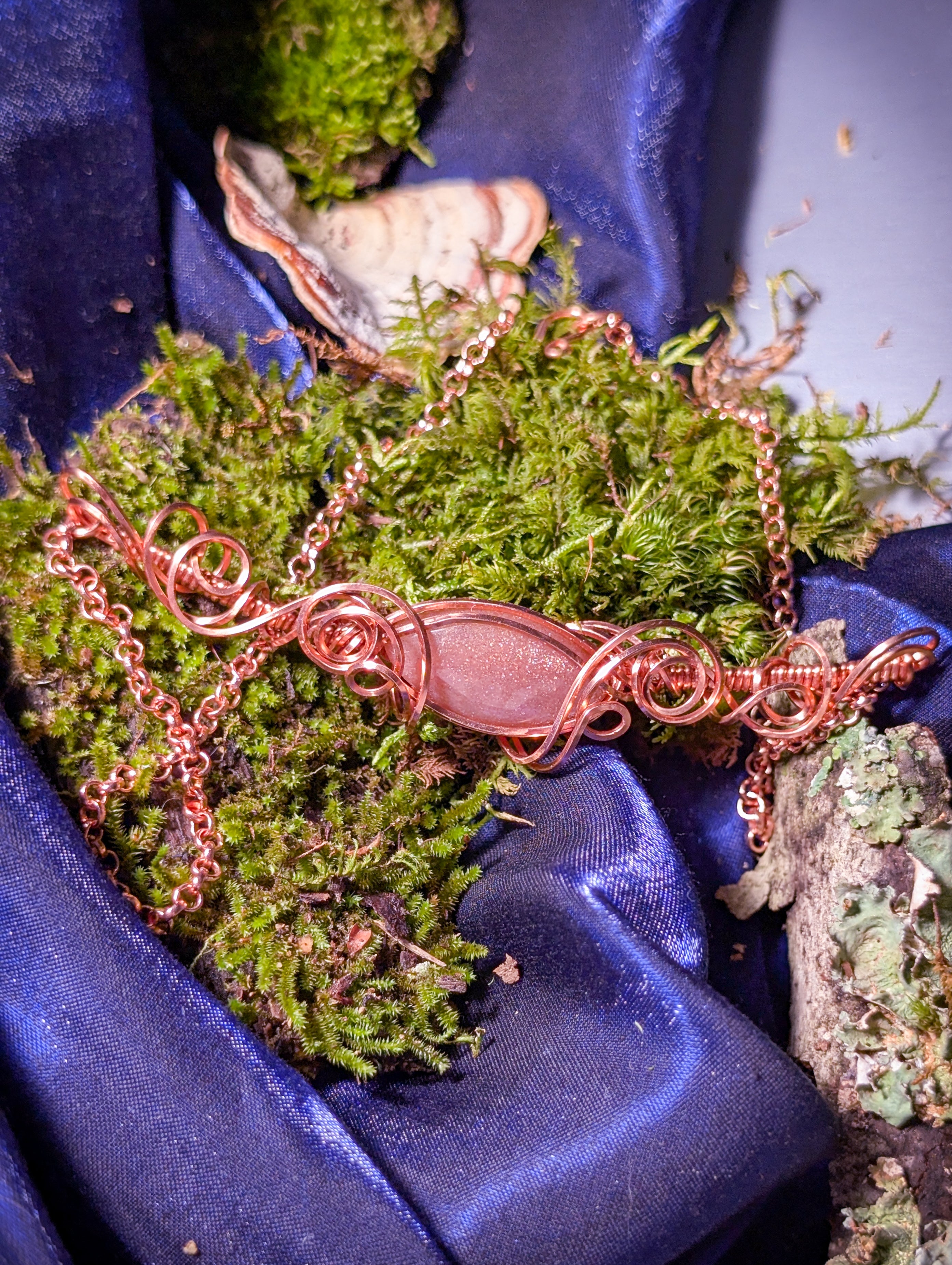 Peach Moonstone Pendant Necklace