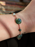 Green Coin Bead Chain Bracelet