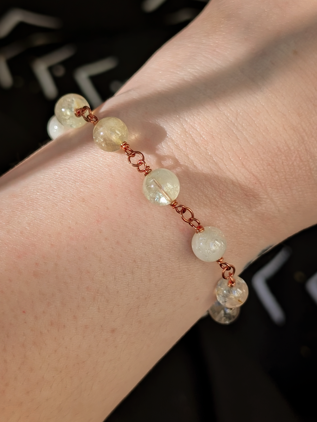 Citrine Bead Chain Bracelet