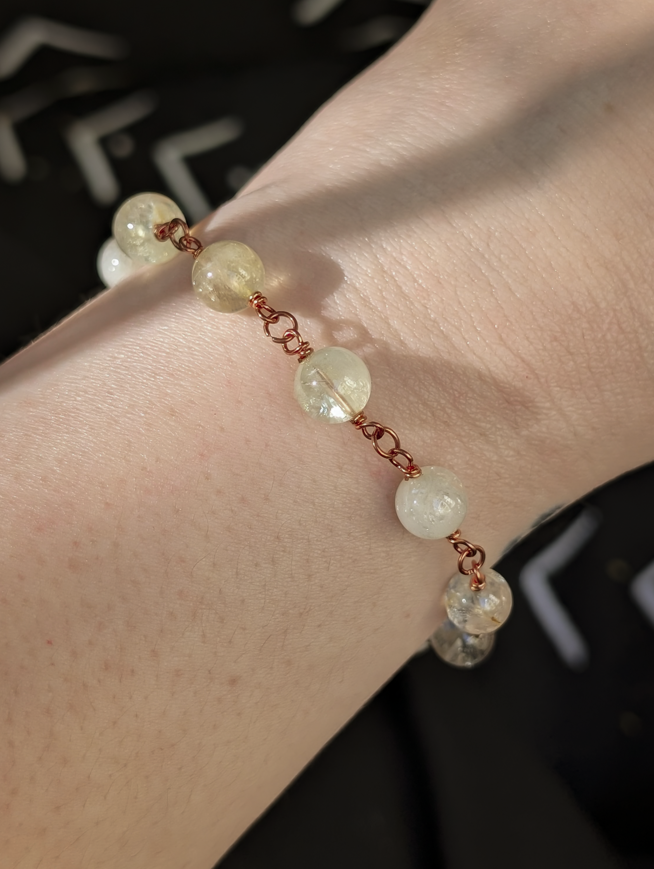 Citrine Bead Chain Bracelet
