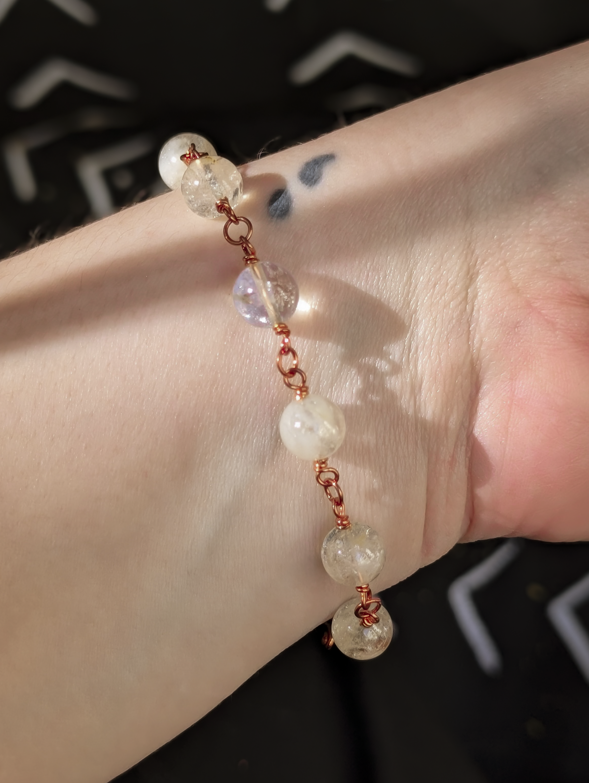 Citrine Bead Chain Bracelet
