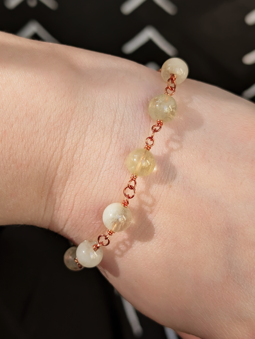 Citrine Bead Chain Bracelet