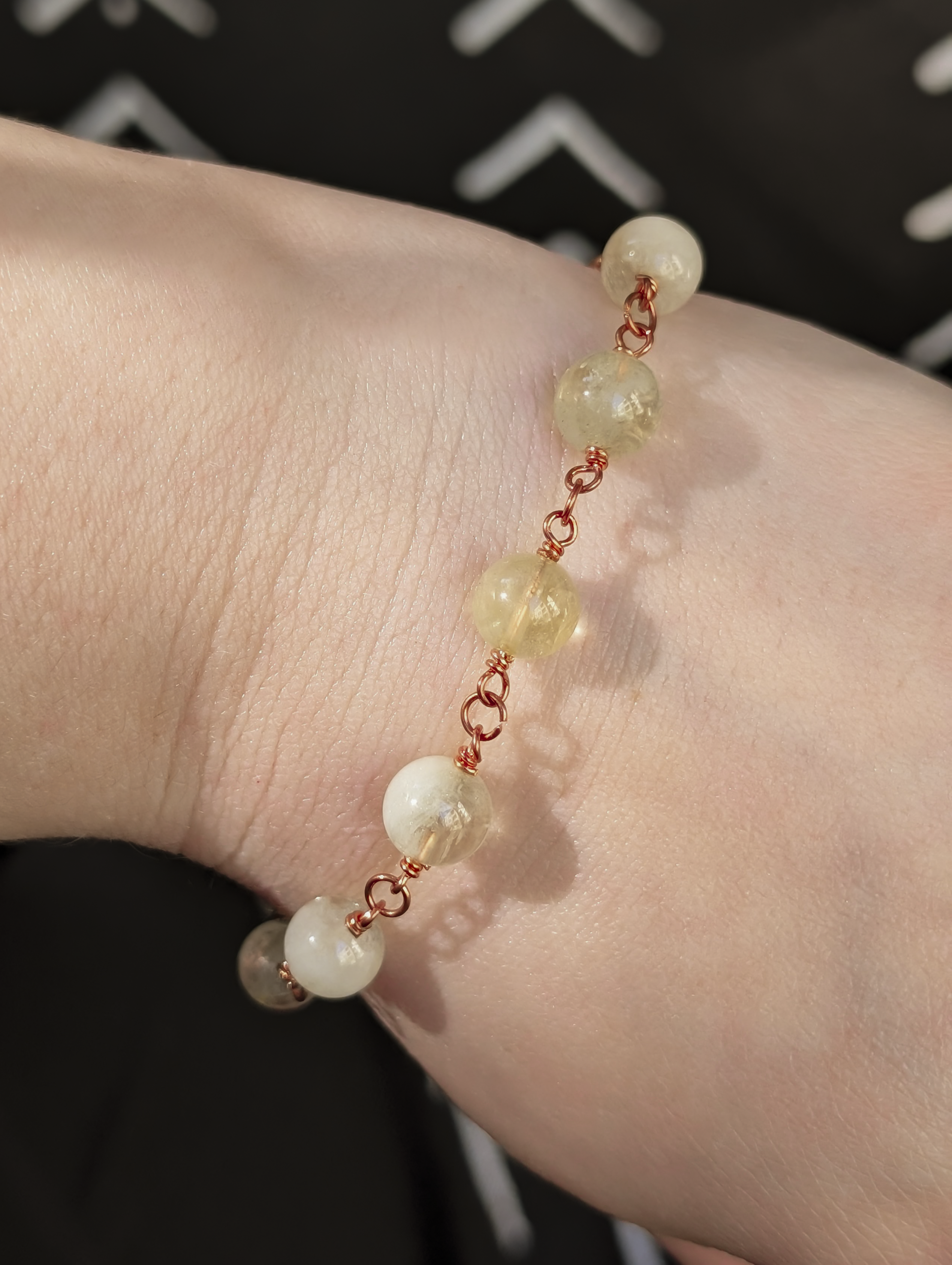 Citrine Bead Chain Bracelet