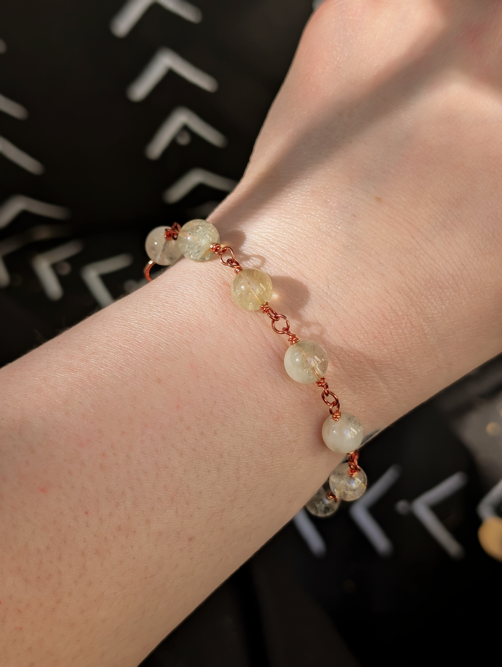 Citrine Bead Chain Bracelet