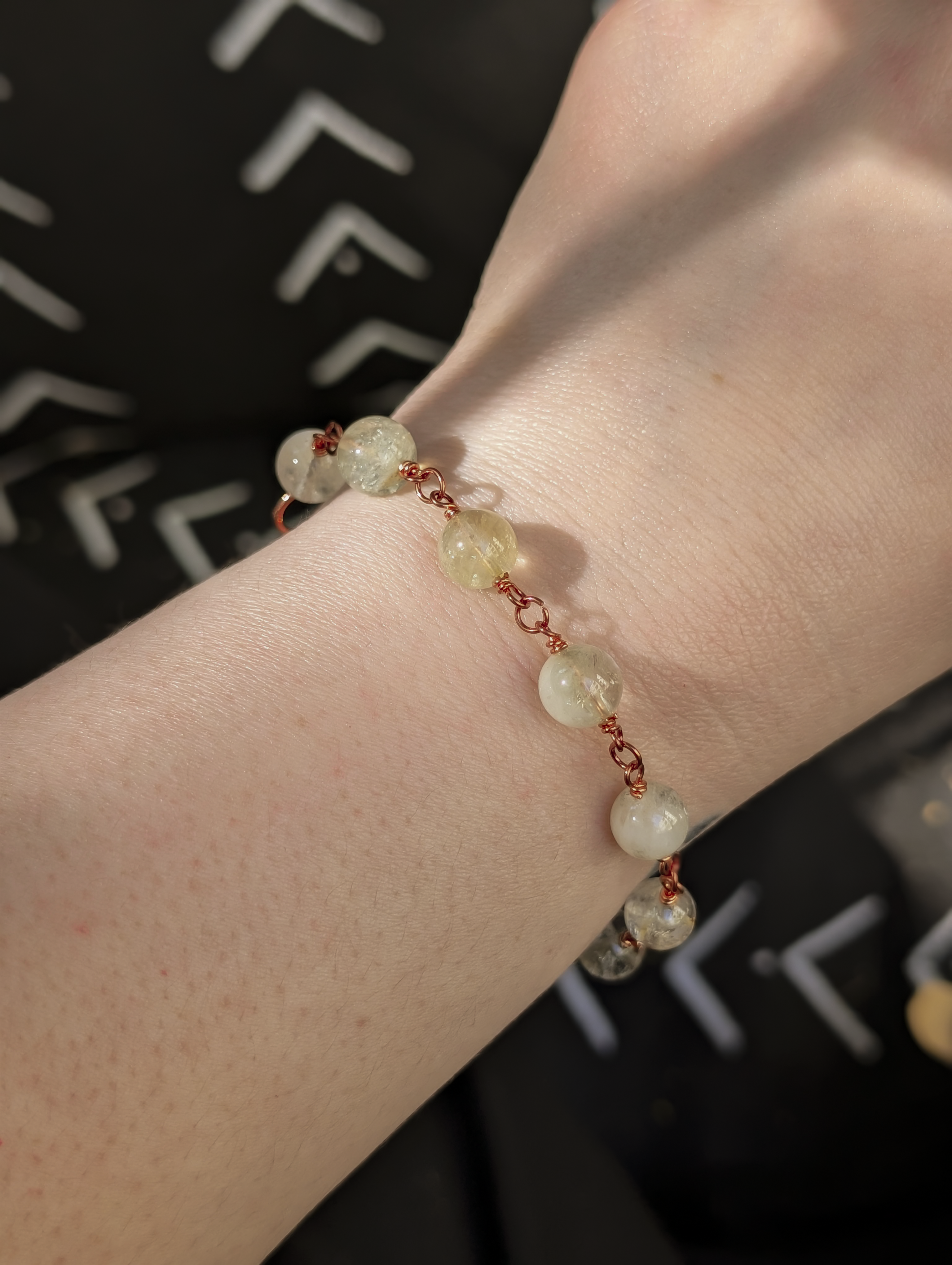 Citrine Bead Chain Bracelet