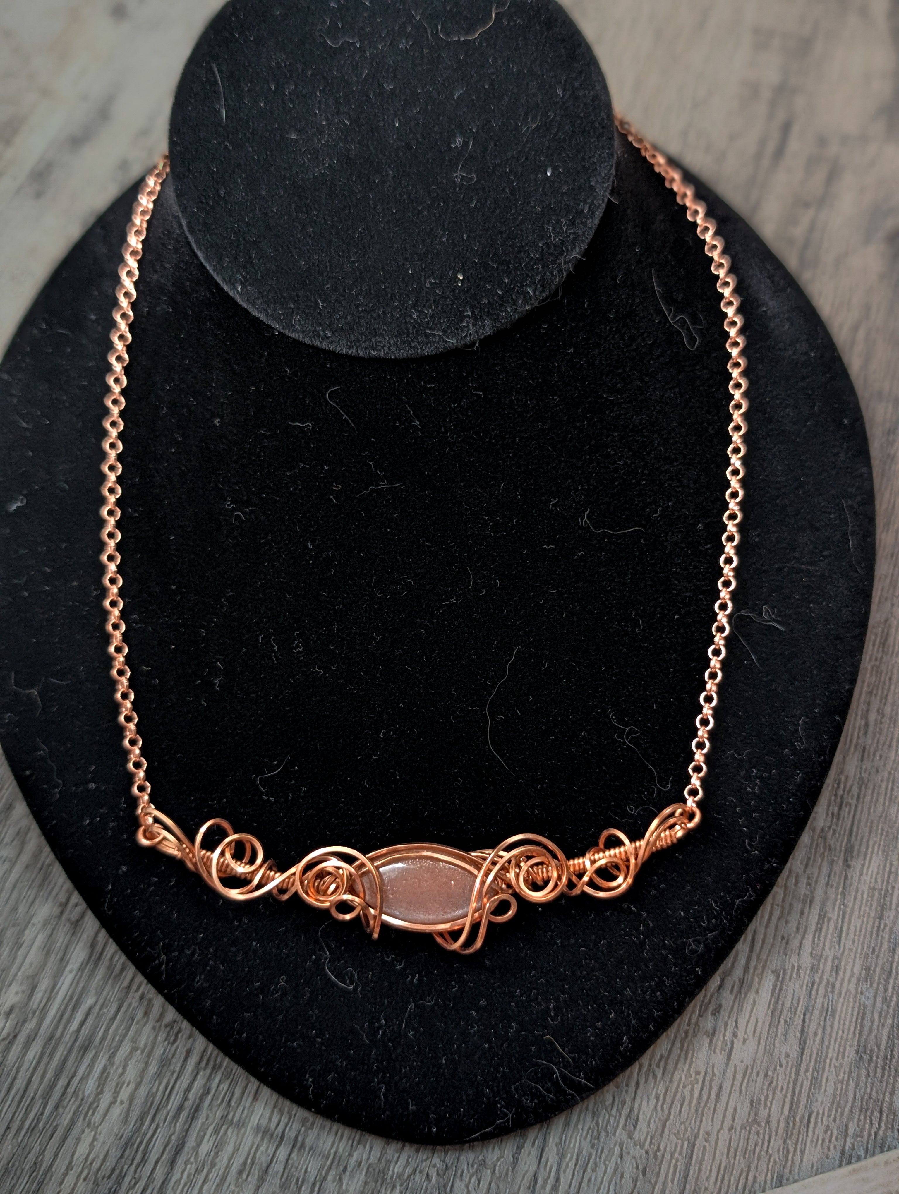 Peach Moonstone Pendant Necklace