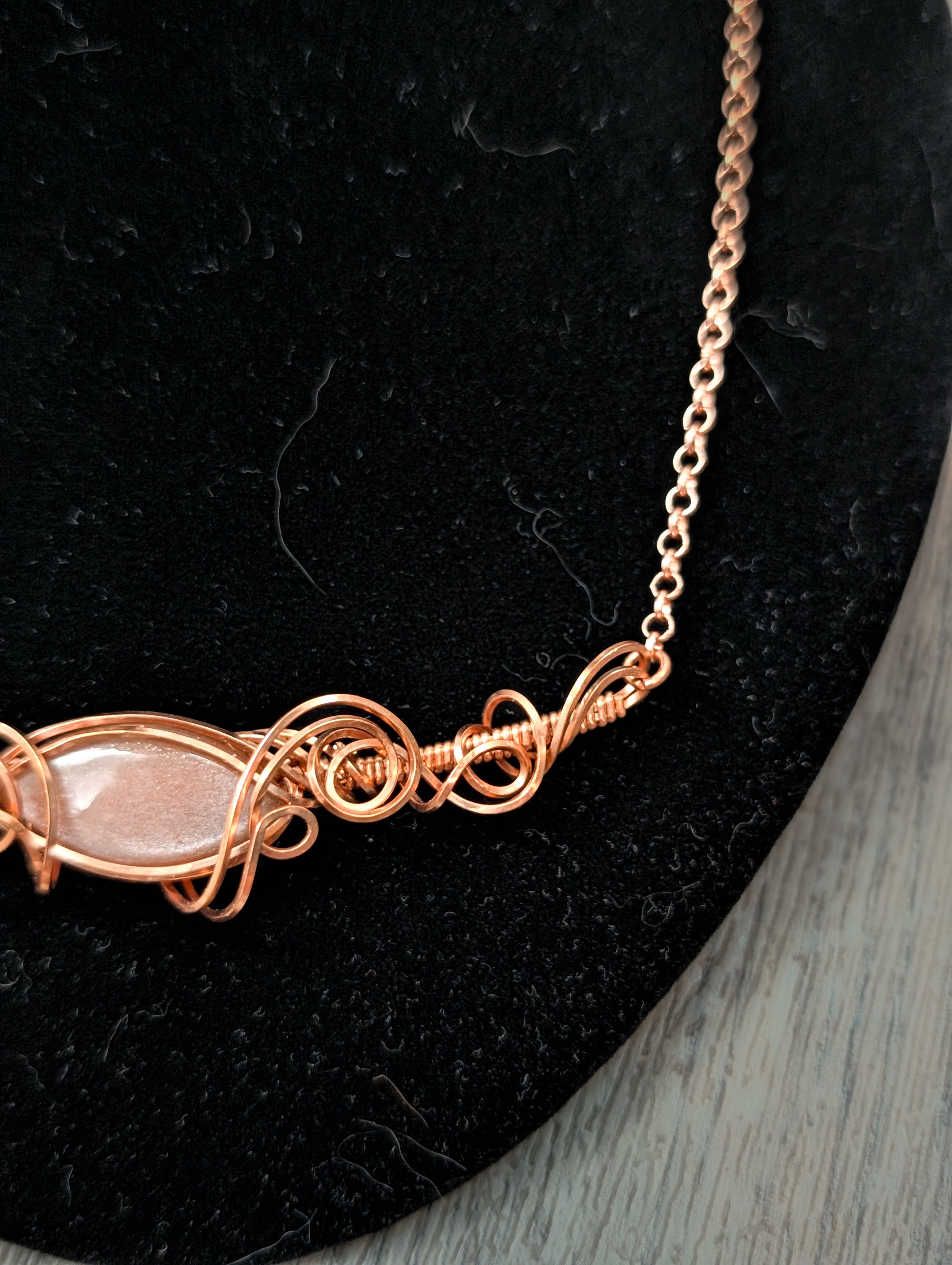 Peach Moonstone Pendant Necklace