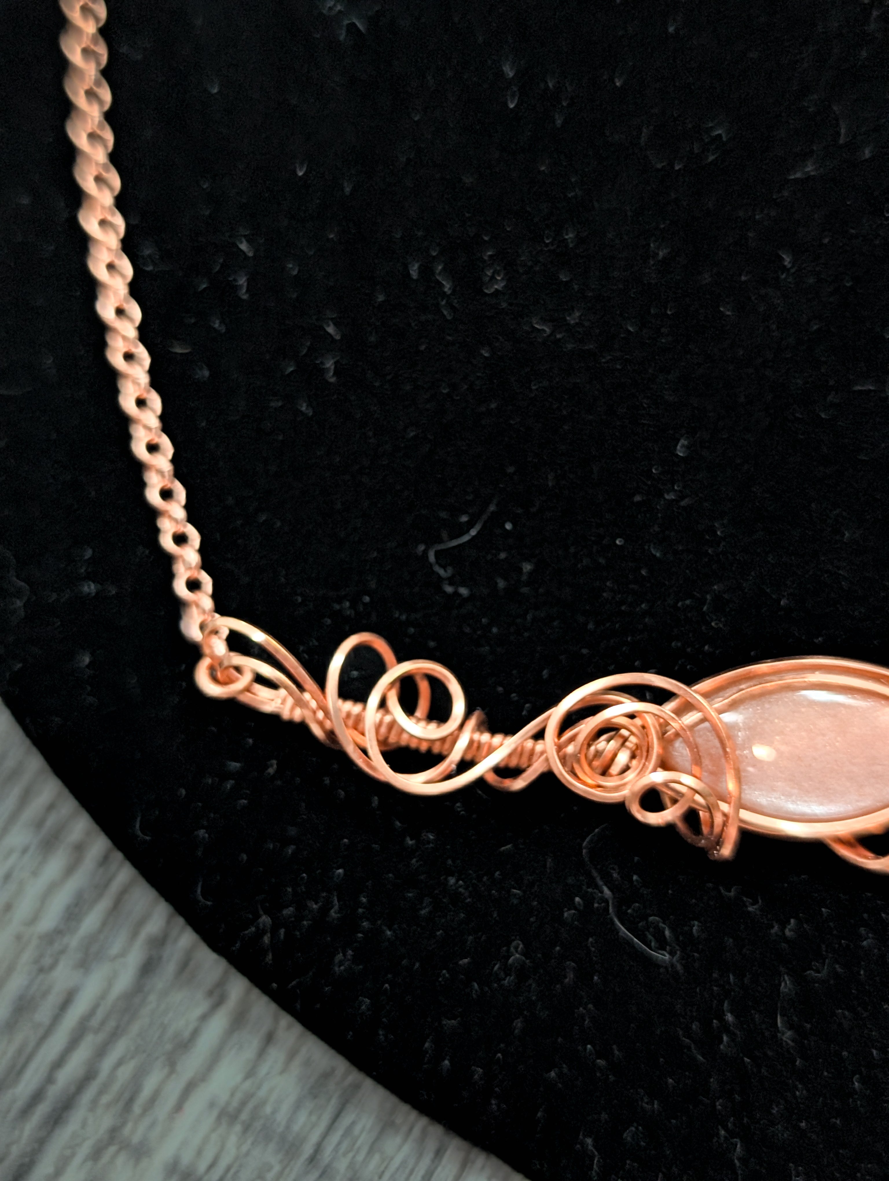 Peach Moonstone Pendant Necklace