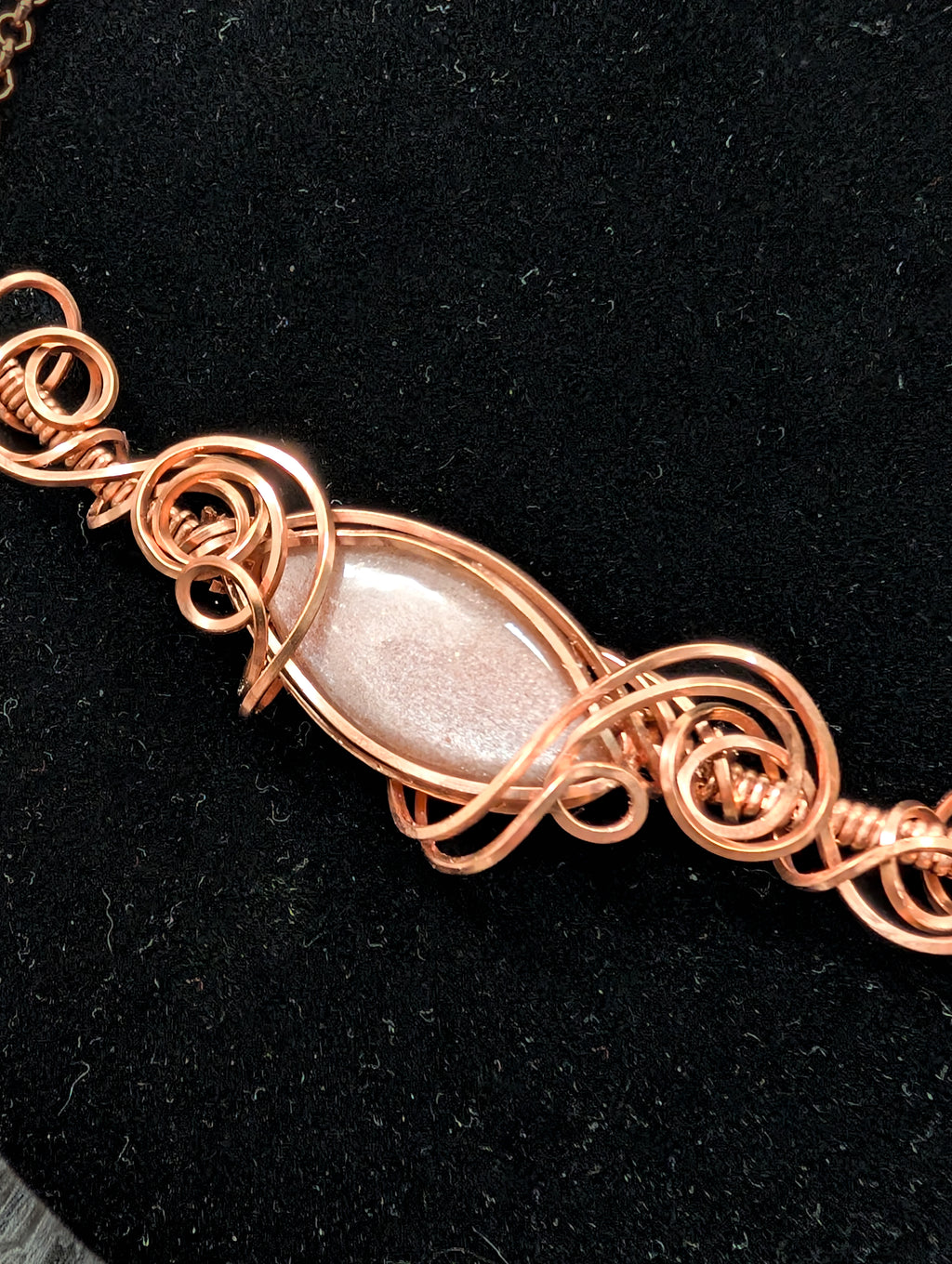 Peach Moonstone Pendant Necklace