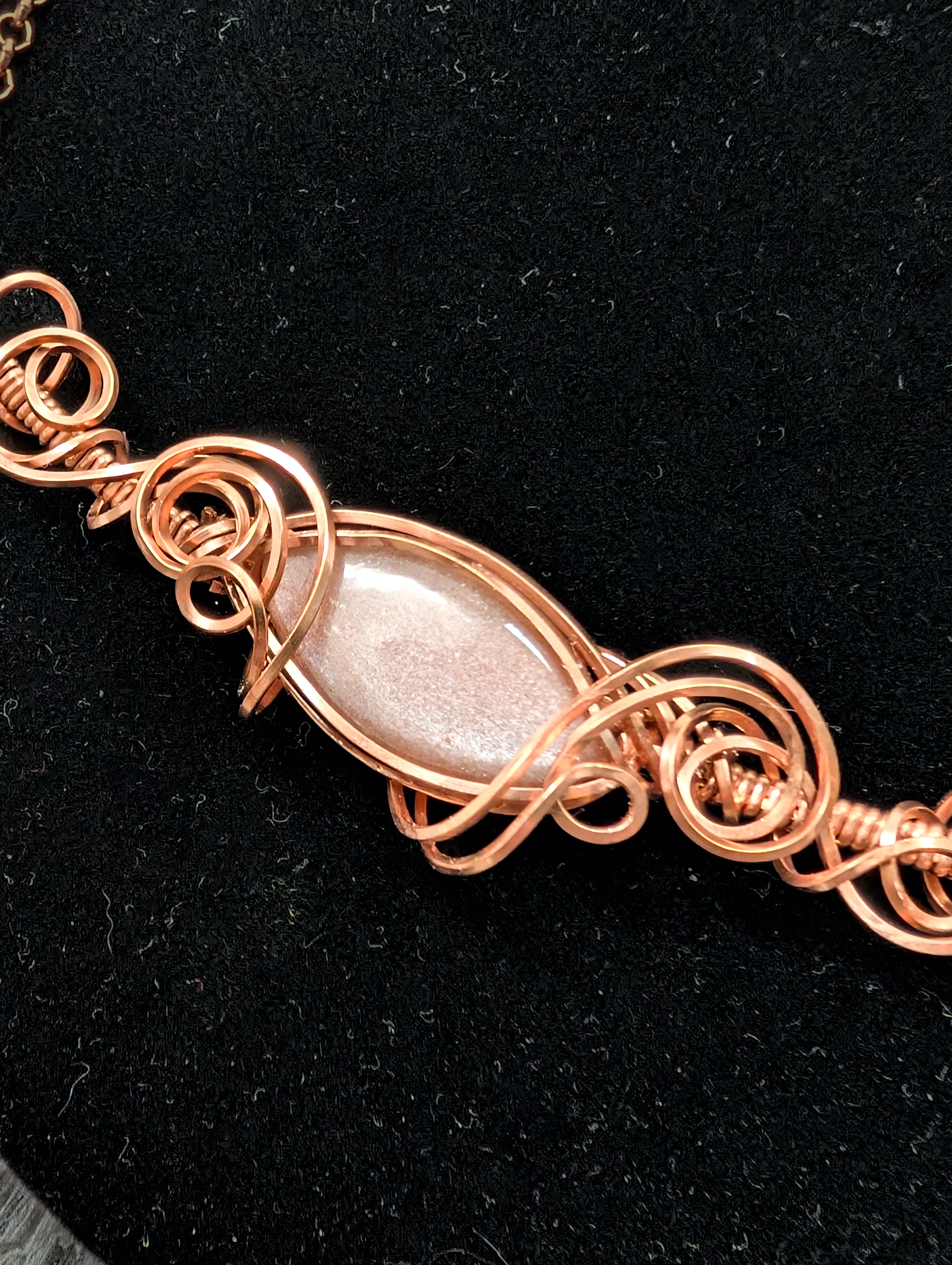 Peach Moonstone Pendant Necklace