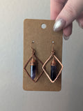 Dangly Amethyst Frame Earrings