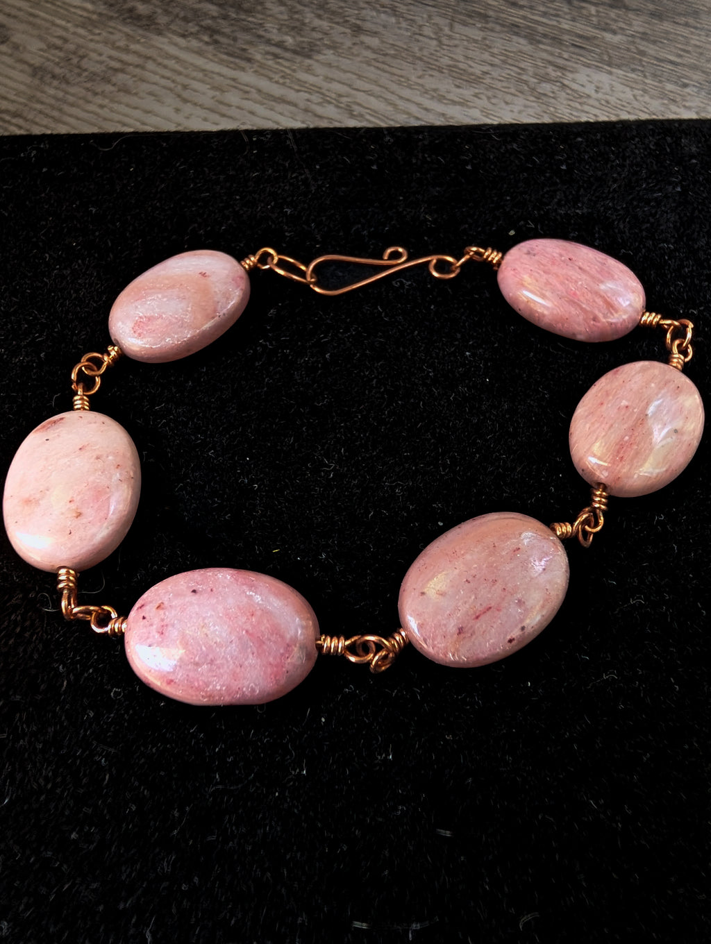 Rhodonite Bead Chain Bracelet