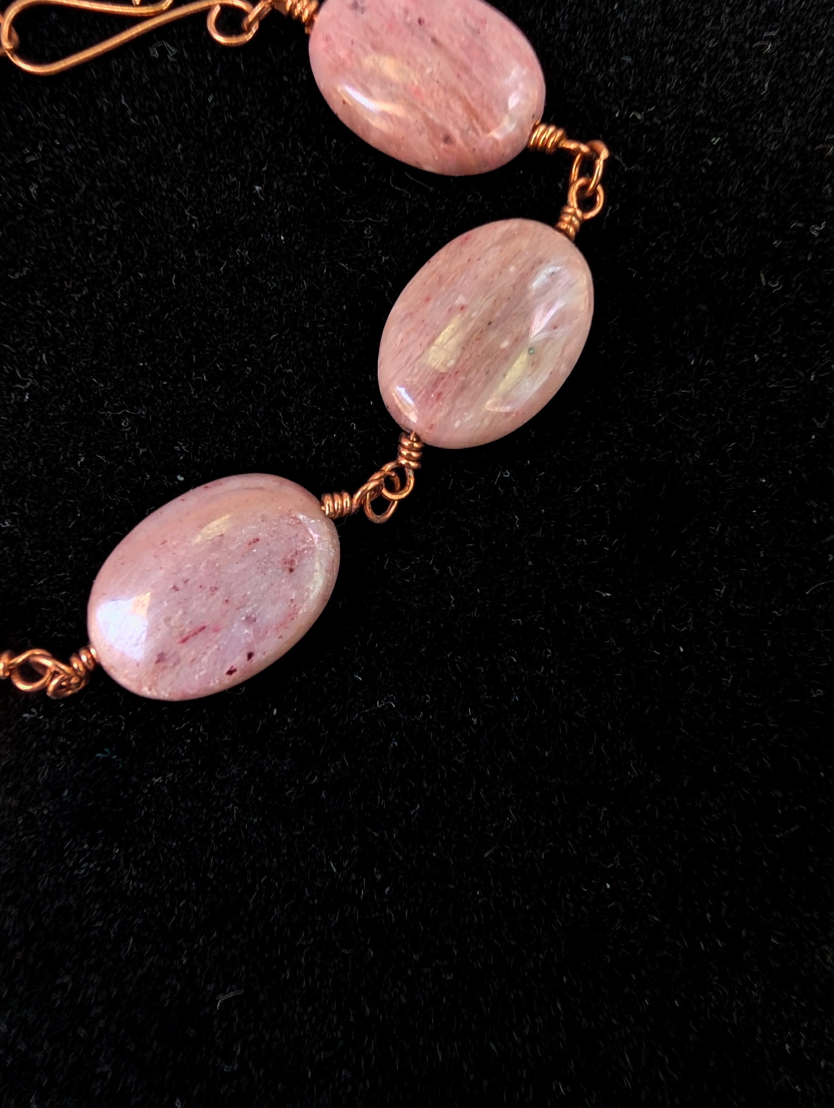 Rhodonite Bead Chain Bracelet