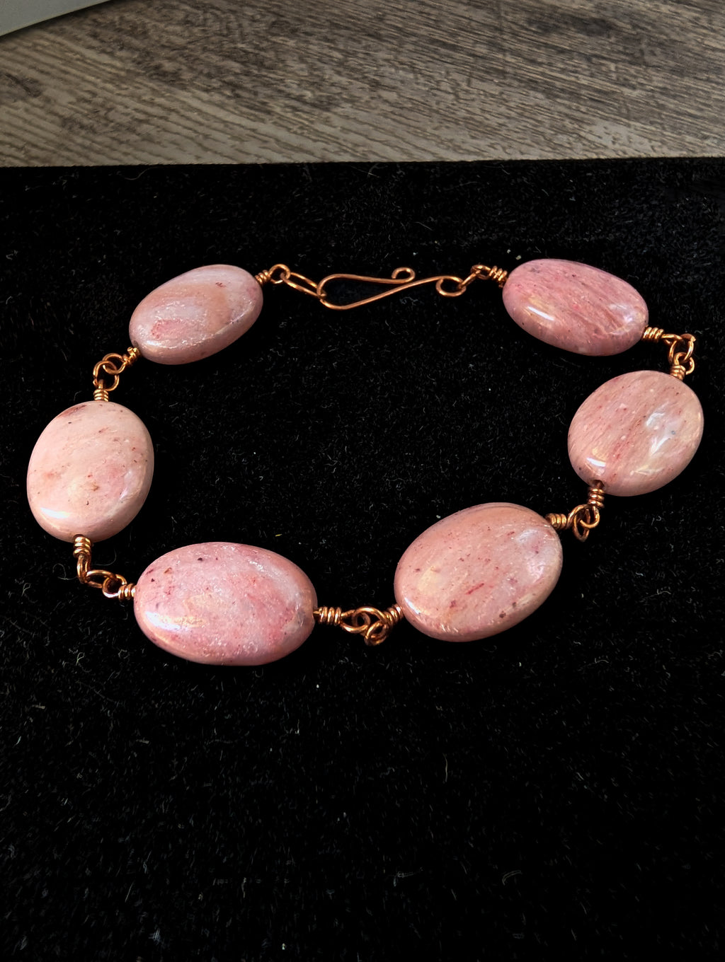 Rhodonite Bead Chain Bracelet