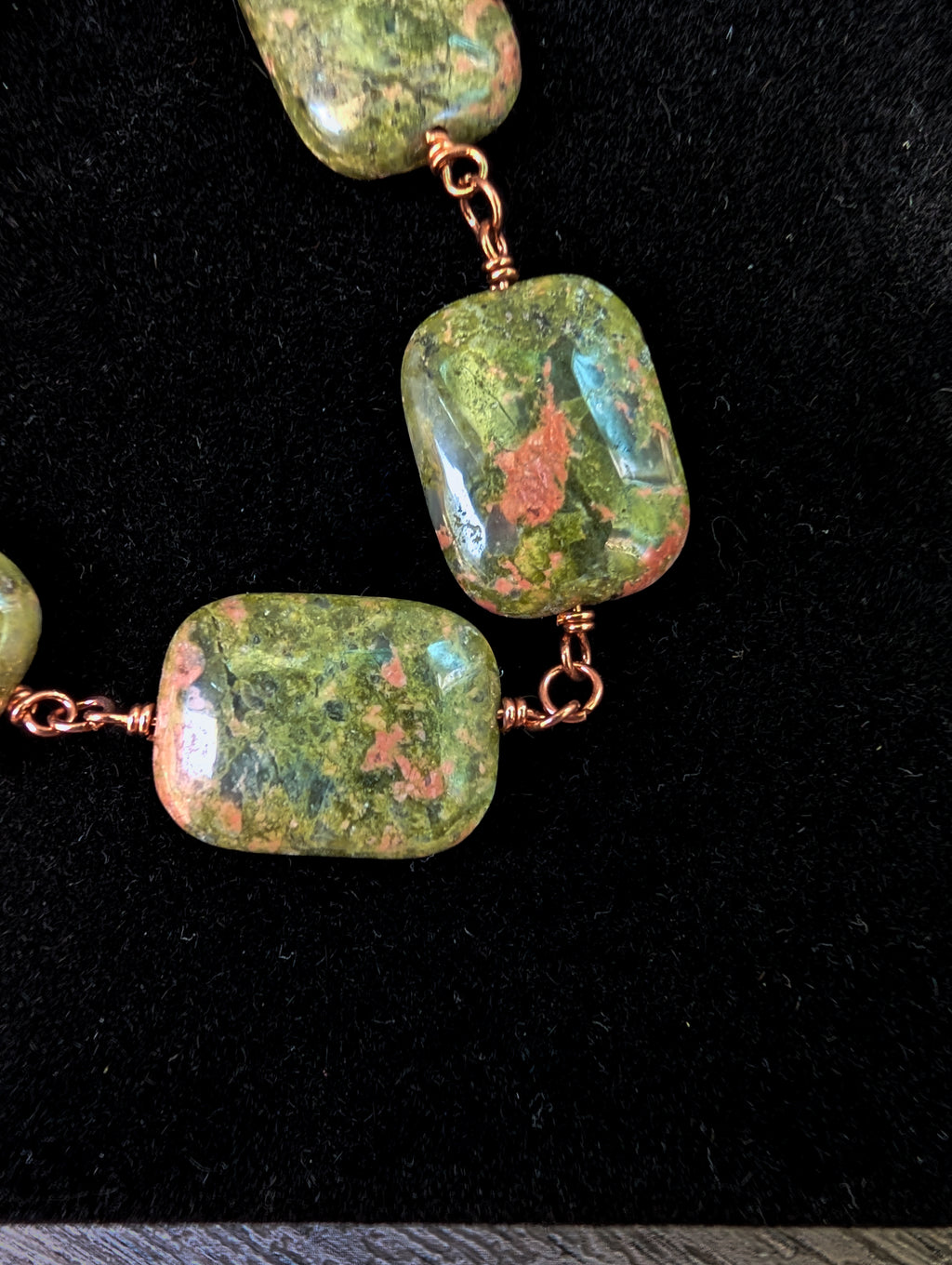 Unakite Bead Chain Bracelet