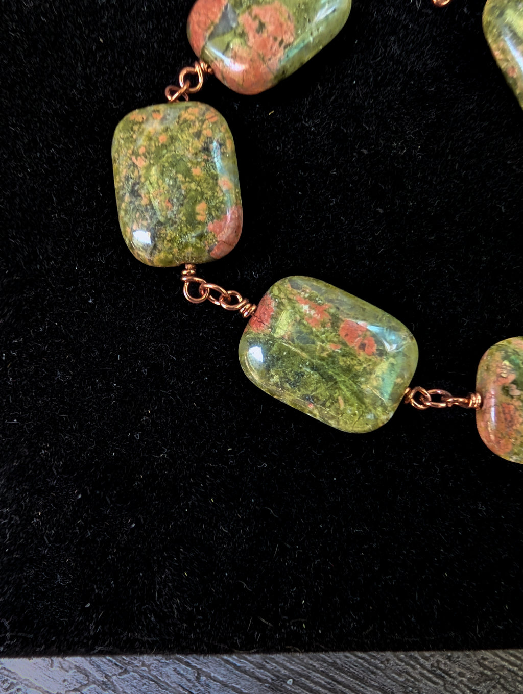 Unakite Bead Chain Bracelet