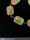 Unakite Bead Chain Bracelet