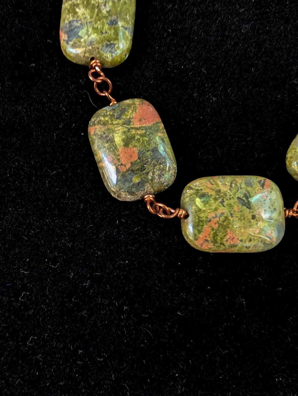 Unakite Bead Chain Bracelet