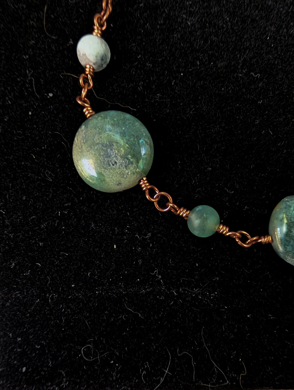 Green Coin Bead Chain Bracelet