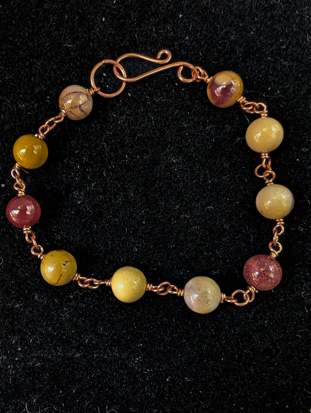 Mookaite Bead Chain Bracelet