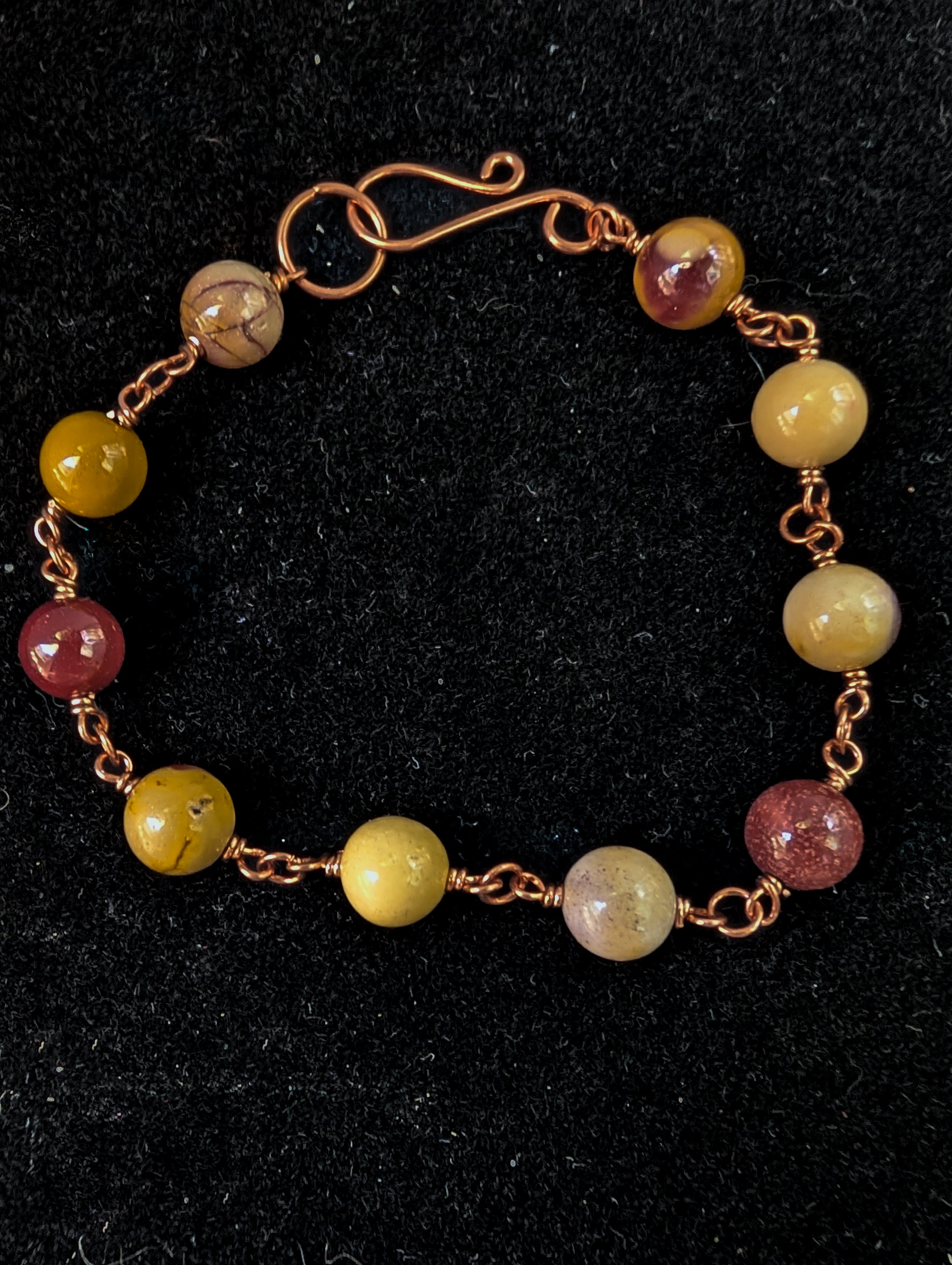 Mookaite Bead Chain Bracelet