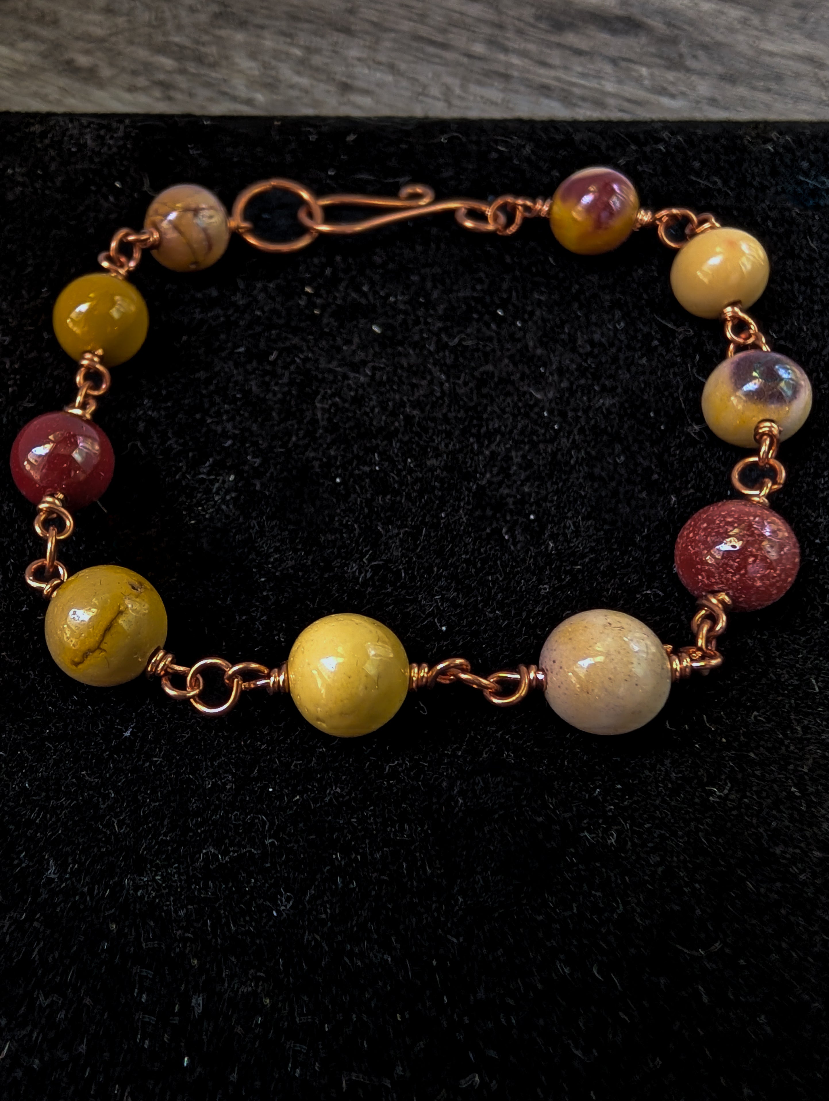 Mookaite Bead Chain Bracelet