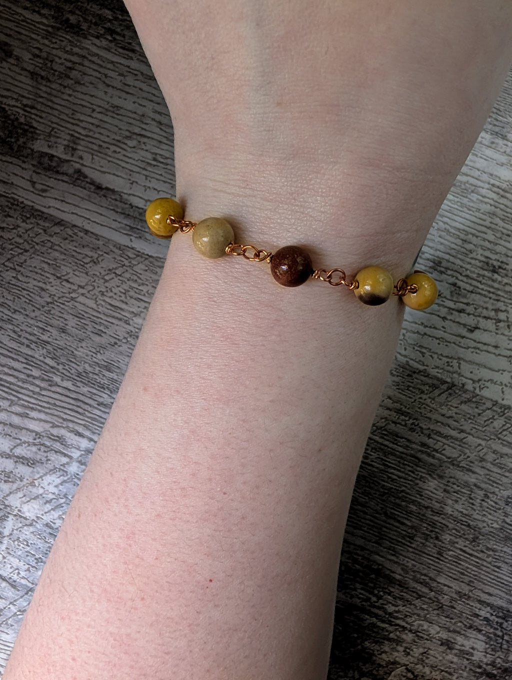 Mookaite Bead Chain Bracelet