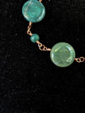 Green Coin Bead Chain Bracelet