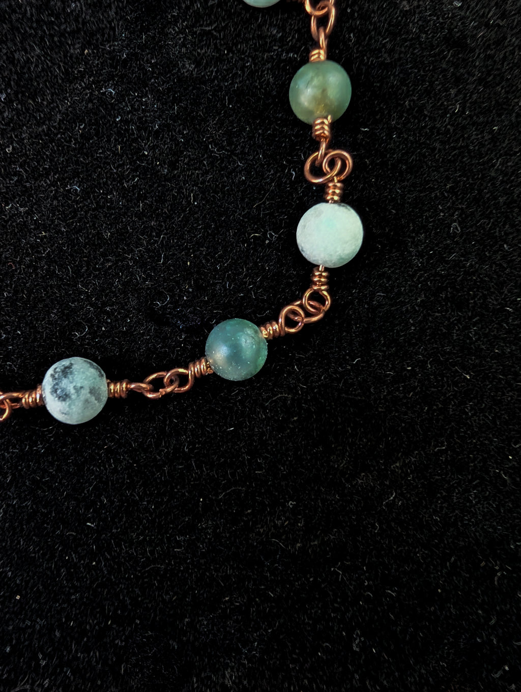 Sesame Jasper and Moss Agate Chain Bead Bracelet