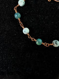 Sesame Jasper and Moss Agate Chain Bead Bracelet