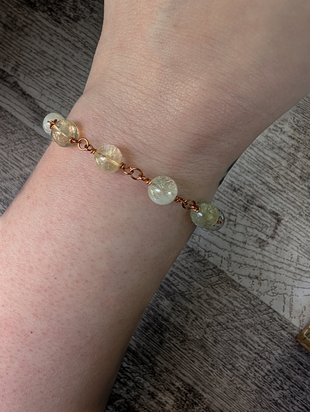 Citrine Bead Chain Bracelet