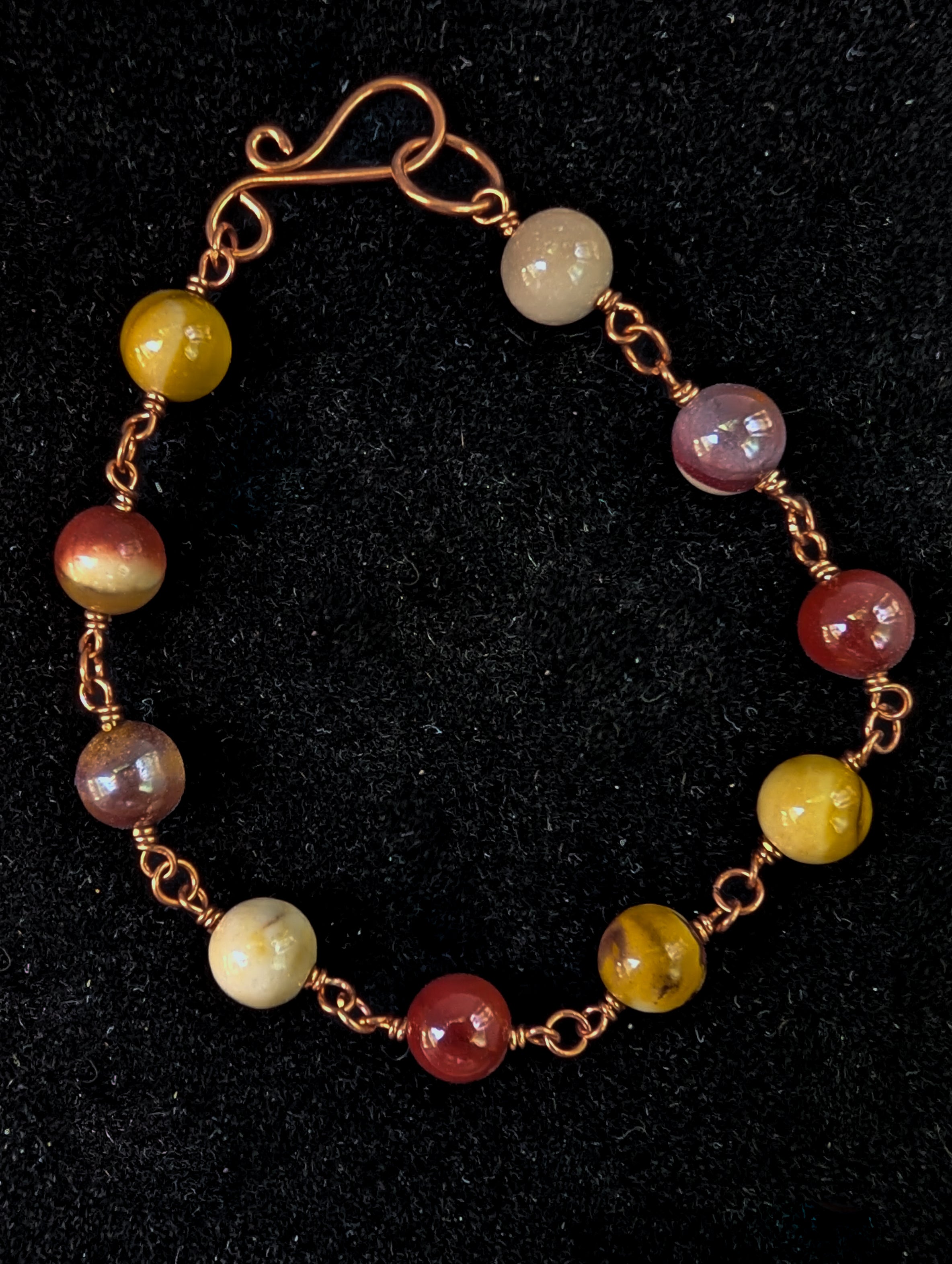 Mookaite Bead Chain Bracelet