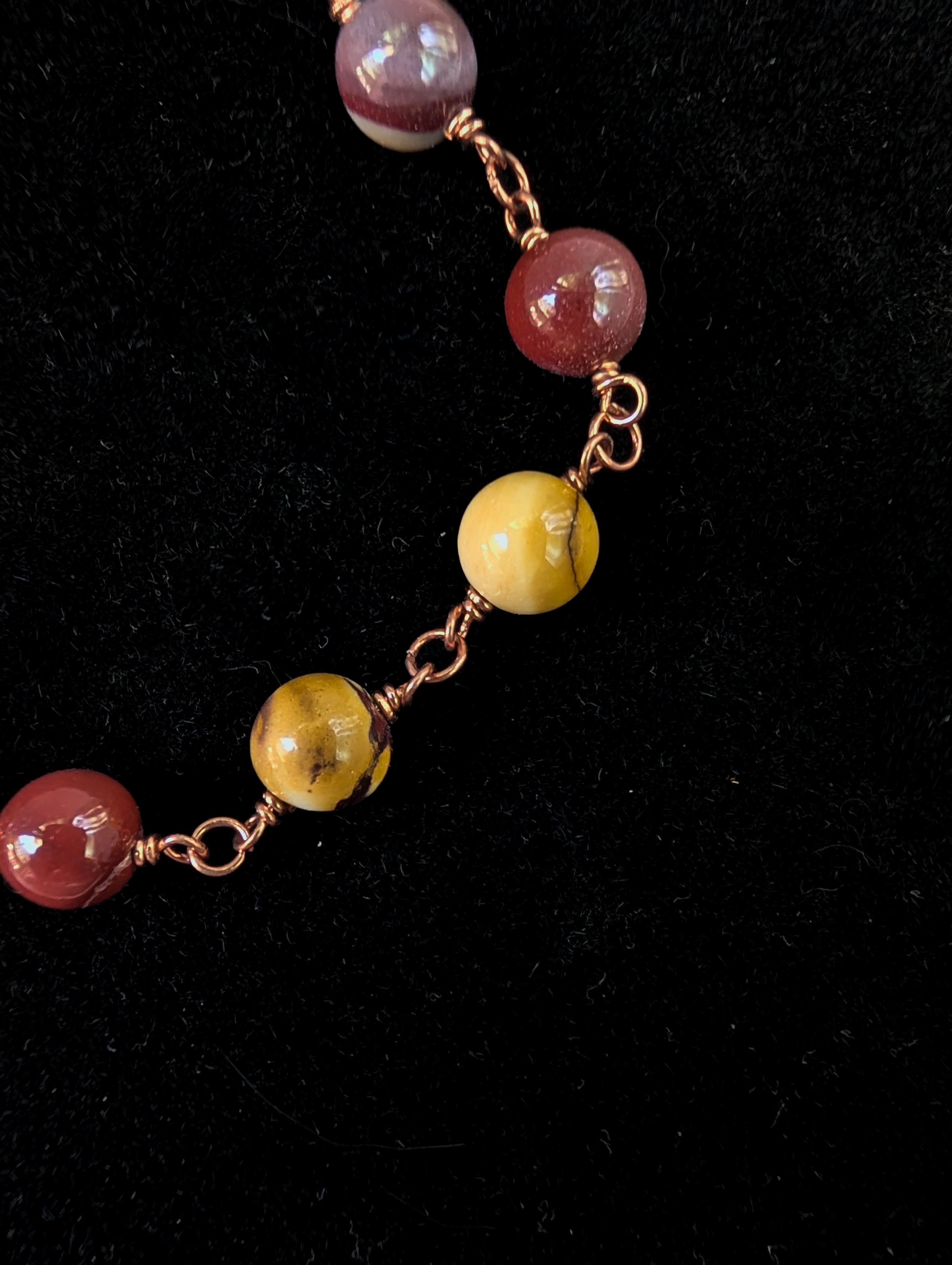 Mookaite Bead Chain Bracelet