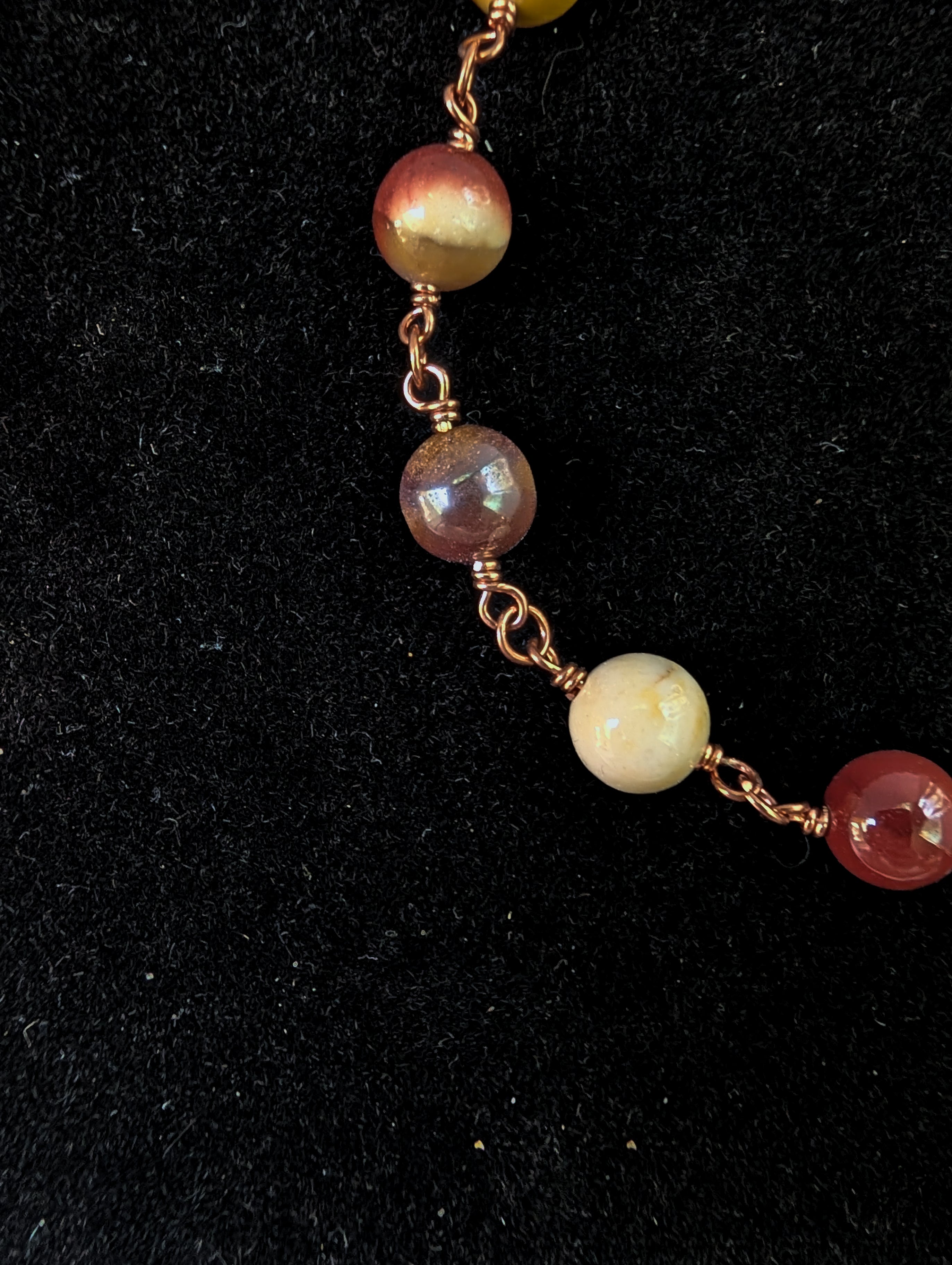 Mookaite Bead Chain Bracelet