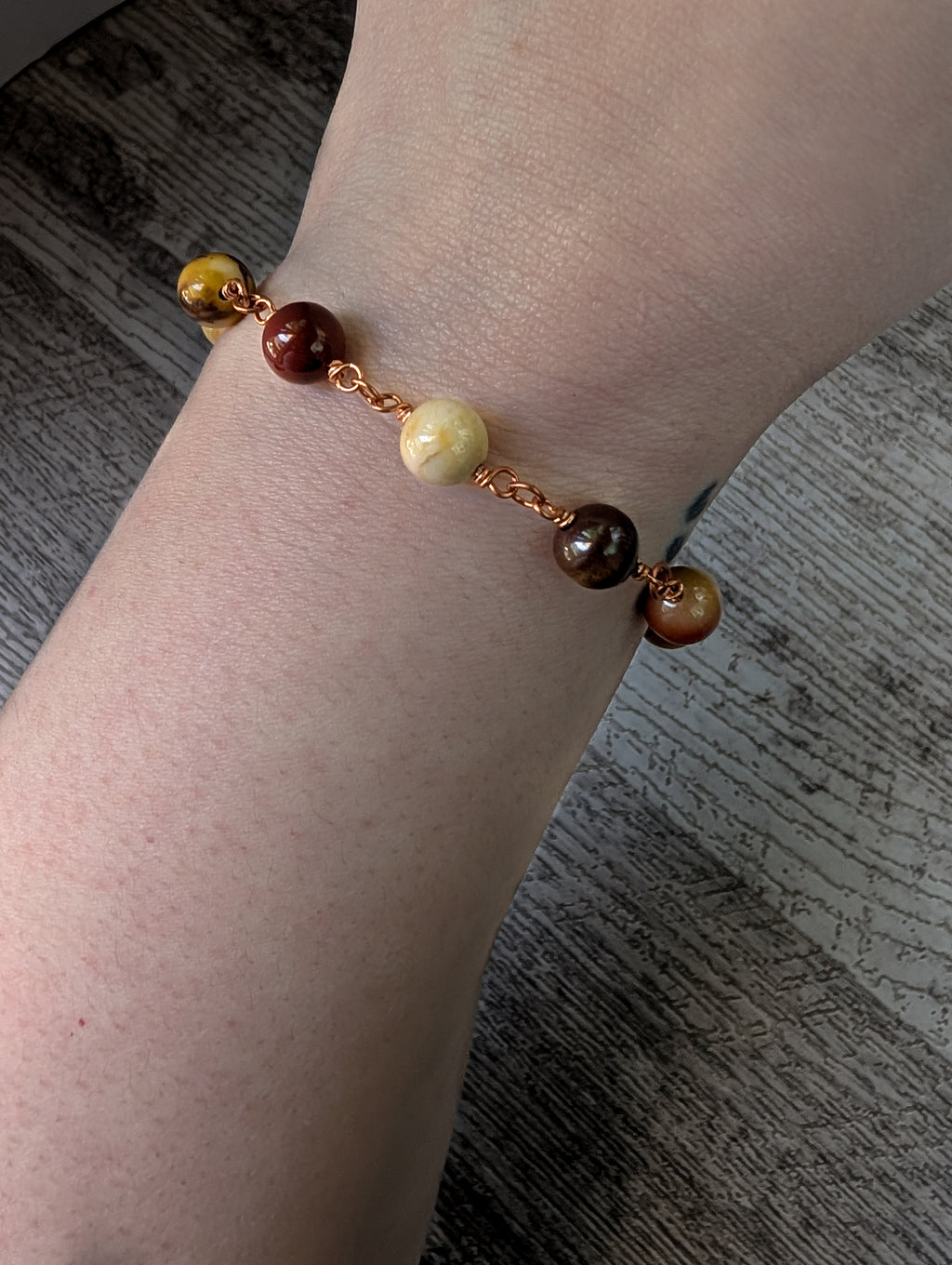 Mookaite Bead Chain Bracelet