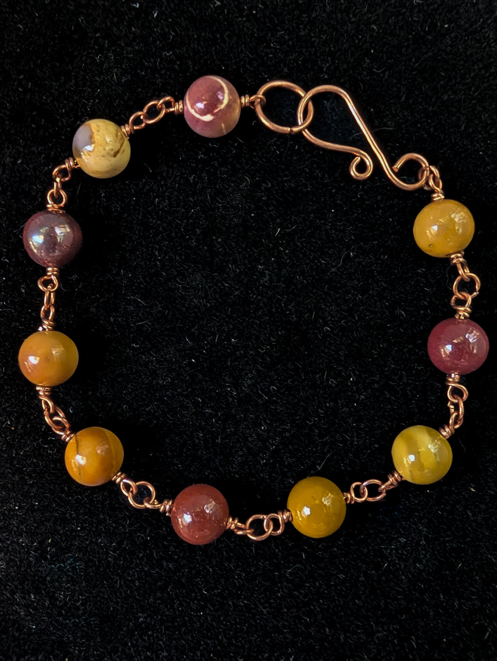 Mookaite Bead Chain Bracelet