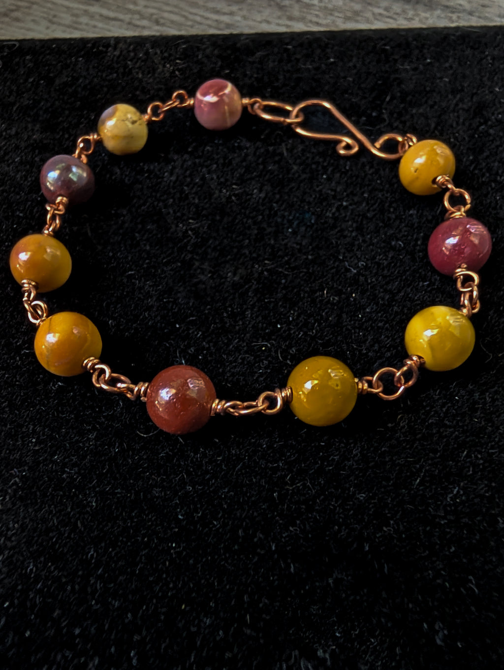 Mookaite Bead Chain Bracelet
