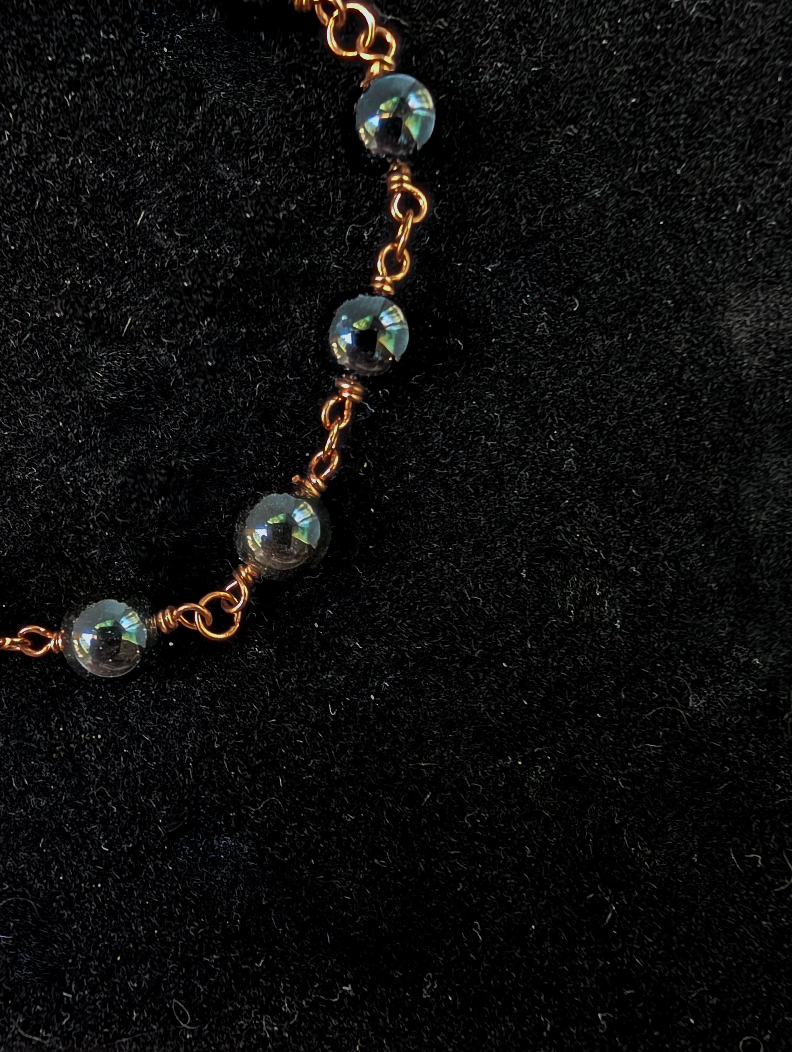 Obsidian Bead Chain Bracelet